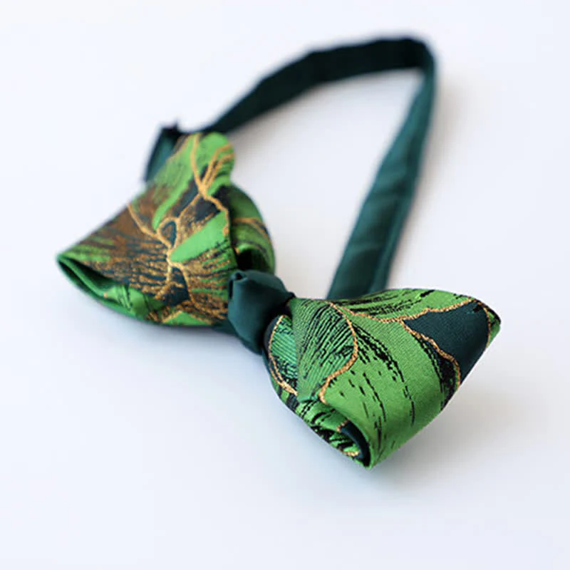 Men's Green Series Gold Tone Koi Bow Tie - Image 7