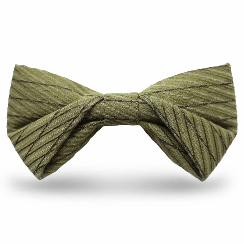 Men's Green Series Twill Wedding Bow Tie - Image 7