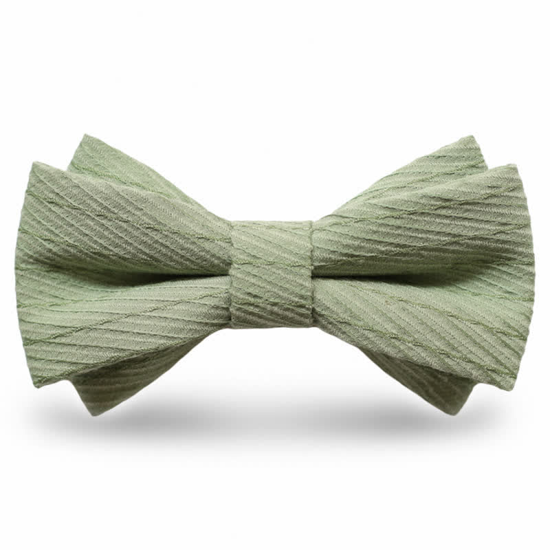 Men's Green Series Twill Wedding Bow Tie - Image 9