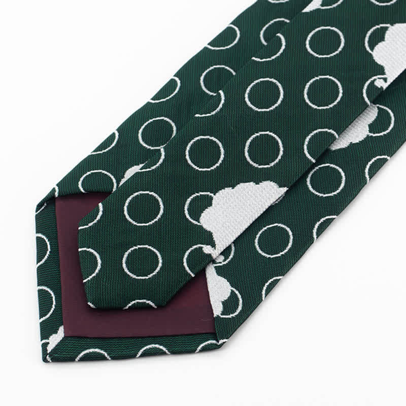 Men's Green & White Sheep Necktie - Image 4