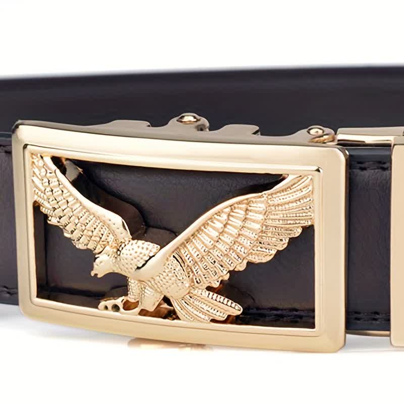Men's Hollow Flying Hawk Eagle Decor Leather Belt - Image 5