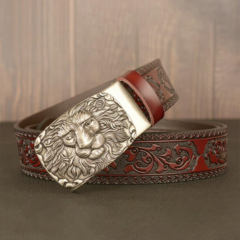 Men's Honor Male Lion Head Leather Belt - Image 17