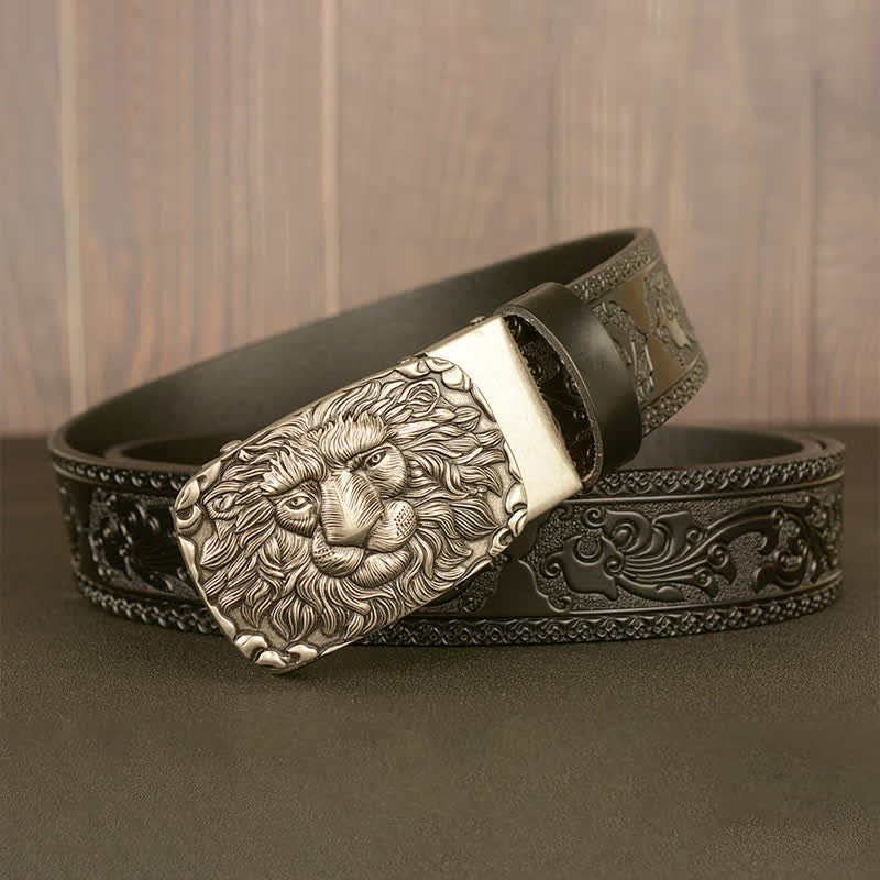 Men's Honor Male Lion Head Leather Belt - Image 21