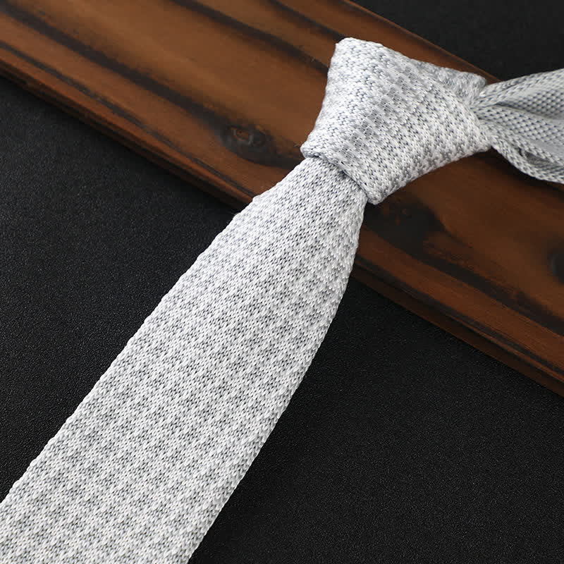 Men's Houndstooth Plaid Knitted Necktie - Image 10