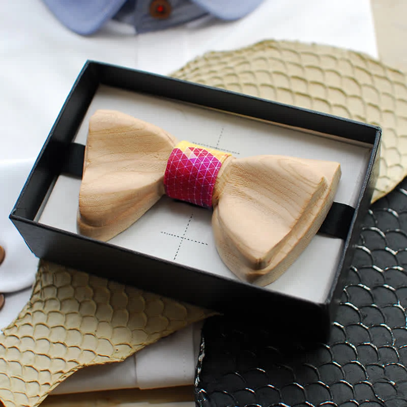 Men's Ice-sharp Layered Wooden Bow Tie - Image 4