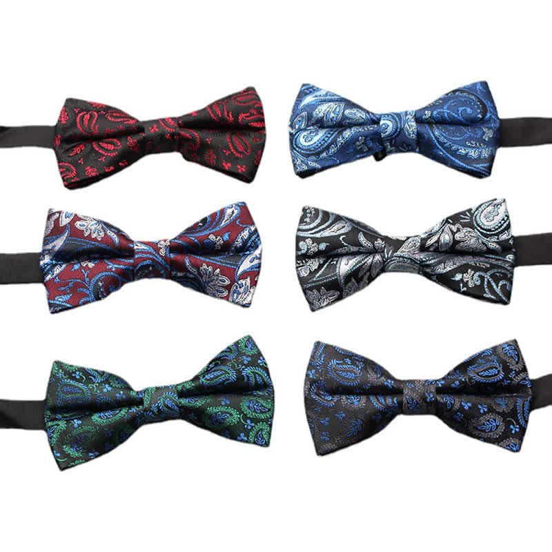 Men's Intricate Paisley Jacquard Classic Bow Tie - Image 2