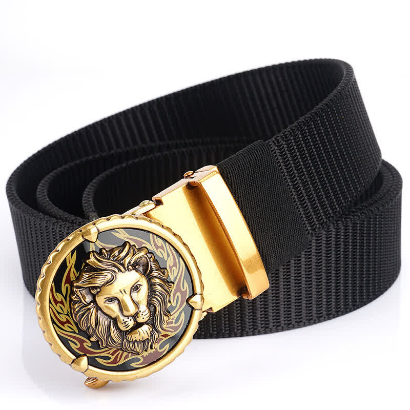 Men's Practical Lion Head Pattern Nylon Belt - Image 9