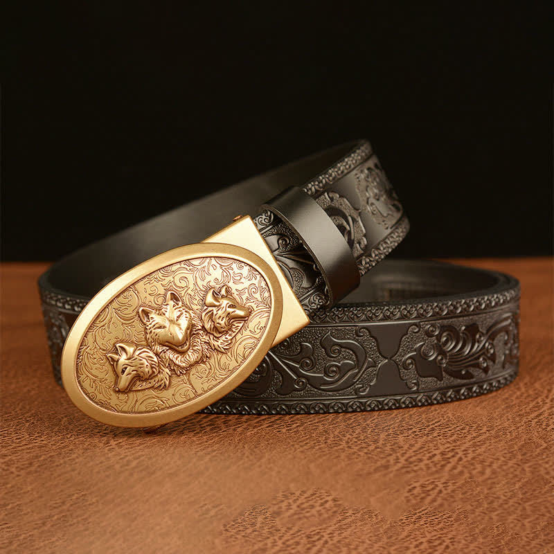 Men's Legend Of Hungry Wolves Leather Belt - Image 11