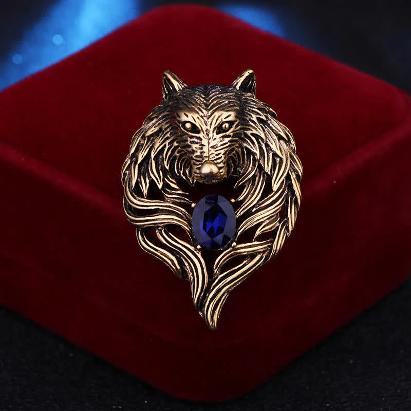 Men's Legend Wolf Head Brooch - Image 6