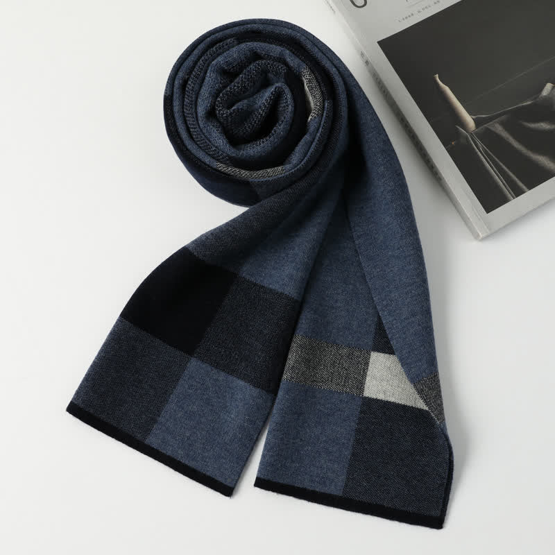 Men's Leisure Business Plaid Pure Wool Scarf - Image 13