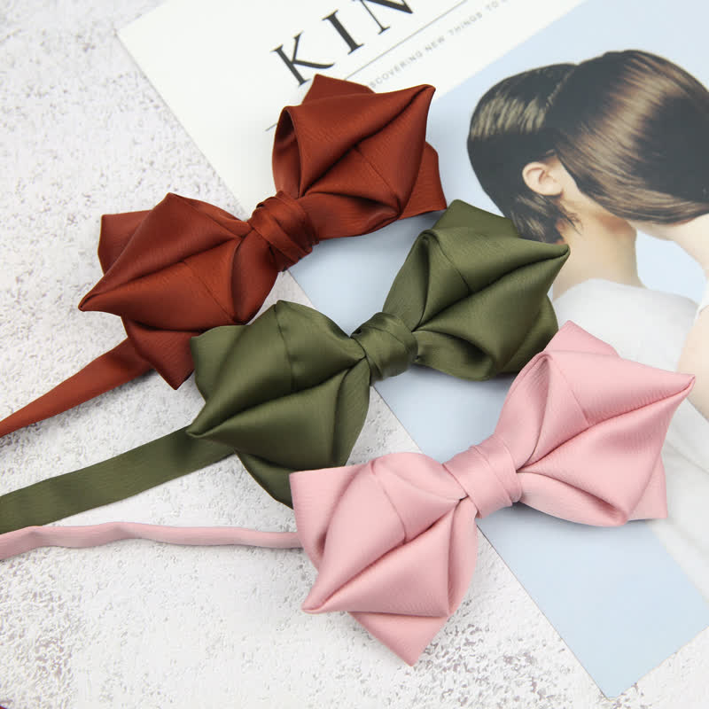 Men's Leisure Style Unique Pointed Shape Bow Tie - Image 4