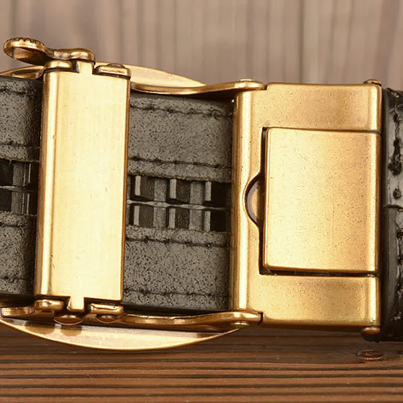 Men's Lion Head Alligator Pattern Leather Belt - Image 12