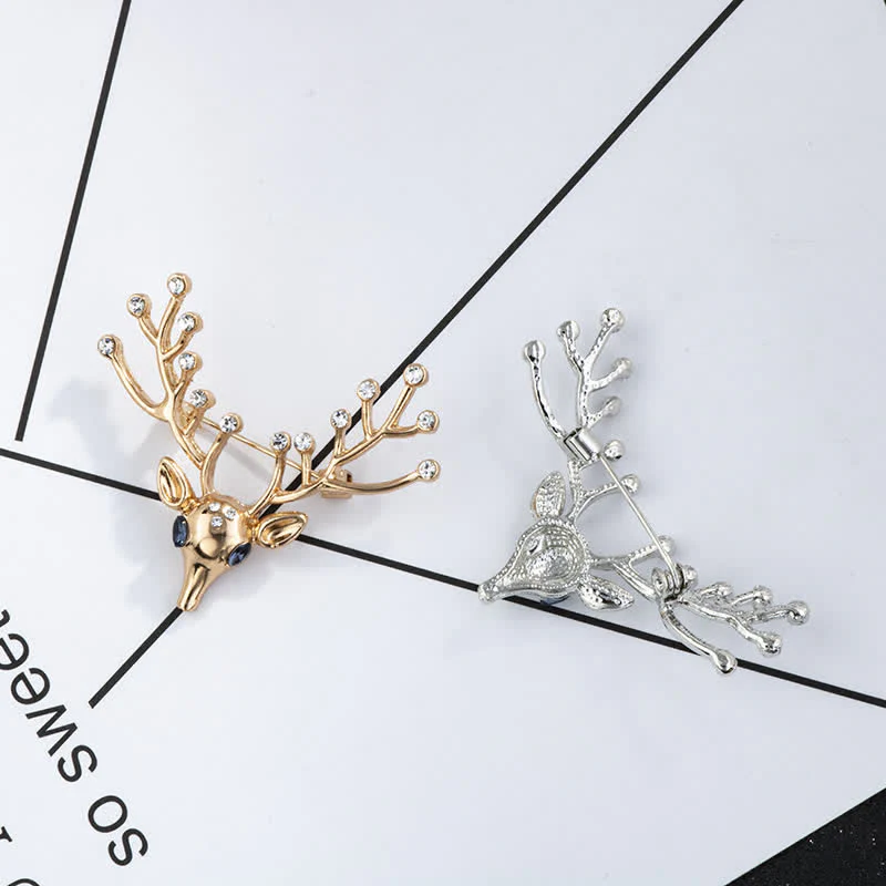Men's Living Christmas Elk Brooch - Image 3