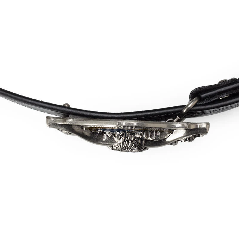 Men's Longhorn Bull Embossed Leather Belt - Image 5