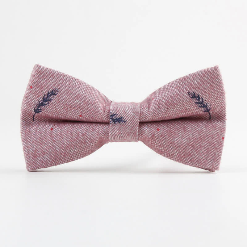 Men's Lovely Birds Feather Printed Cotton Bow Tie - Image 17