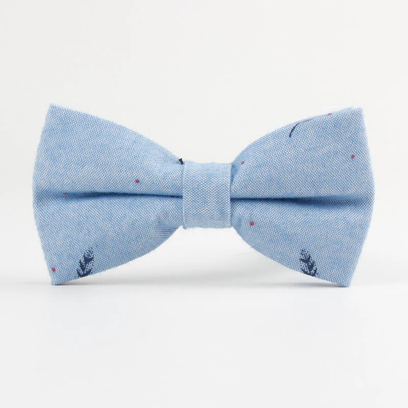 Men's Lovely Birds Feather Printed Cotton Bow Tie - Image 18
