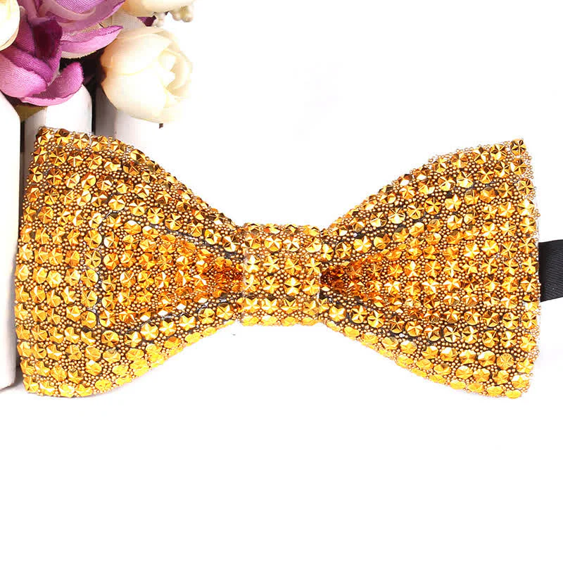 Men's Luxurious Sparkling Rhinestone Party Bow Tie - Image 16