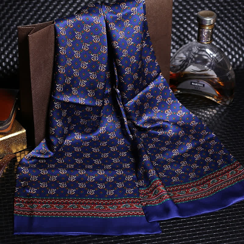 Men's Luxury Crepe Satin Long Pure Silk Scarf - Image 11
