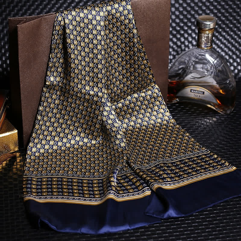 Men's Luxury Crepe Satin Long Pure Silk Scarf - Image 4