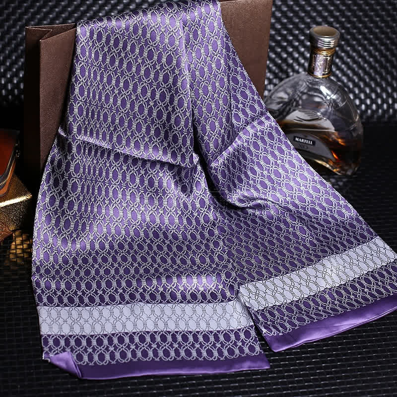 Men's Luxury Crepe Satin Long Pure Silk Scarf - Image 7