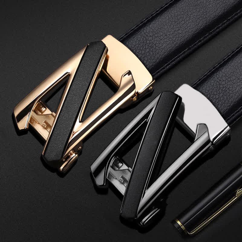 Men's Luxury Embossed Automatic Buckle Leather Belt - Image 3