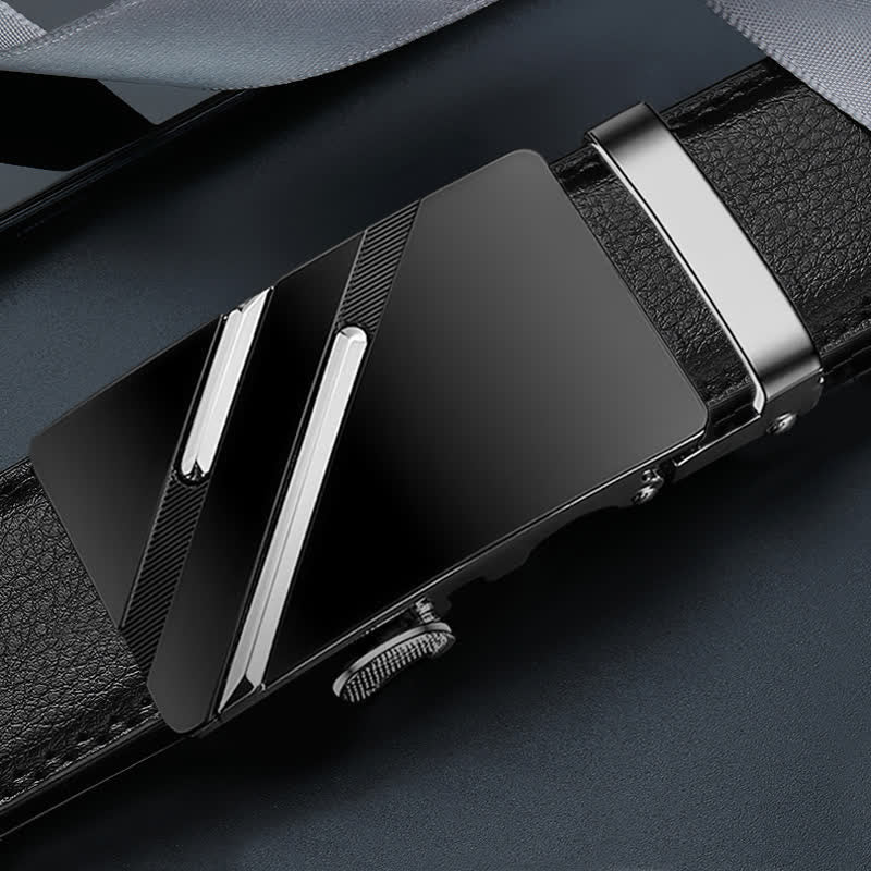 Men's Luxury Embossed Automatic Buckle Leather Belt - Image 4