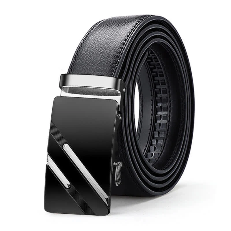 Men's Luxury Embossed Automatic Buckle Leather Belt - Image 9