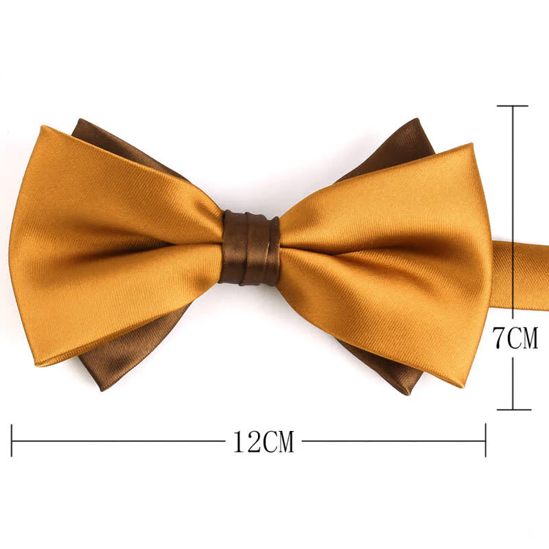 Men's Luxury Two Tone Double Layered Bow Tie - Image 7