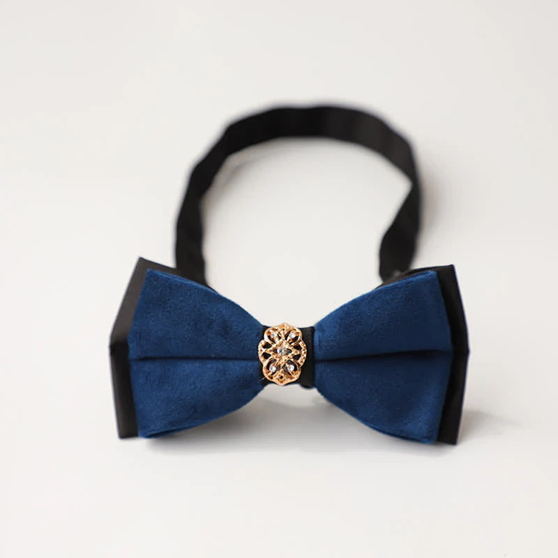 Men's Luxury Velvet Rhinestone Inlaid Wedding Bow Tie - Image 16