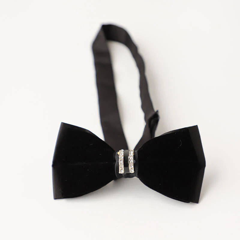 Men's Luxury Velvet Rhinestone Inlaid Wedding Bow Tie - Image 7