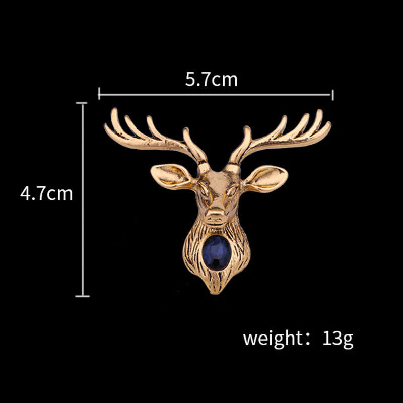 Men's Majestic Blue Gem Deer Brooch - Image 5