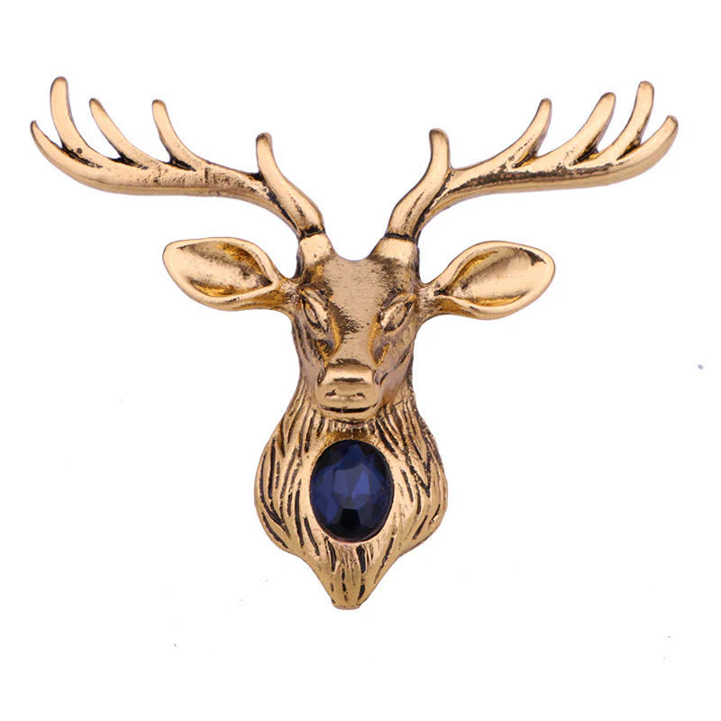 Men's Majestic Blue Gem Deer Brooch - Image 6