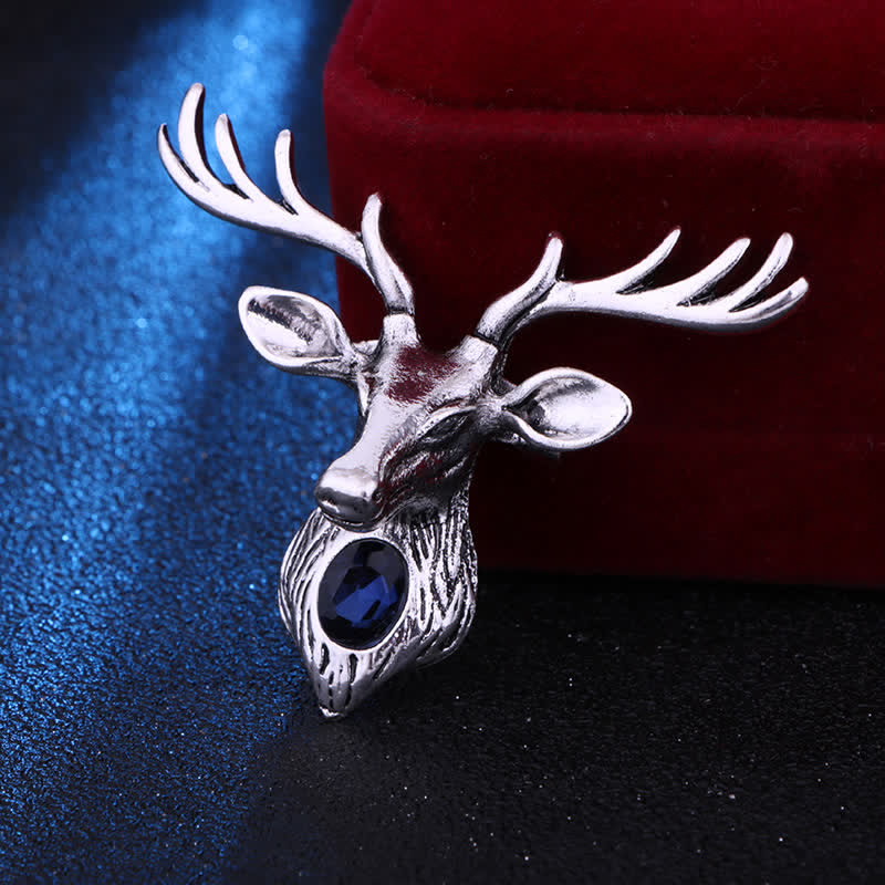 Men's Majestic Blue Gem Deer Brooch - Image 7