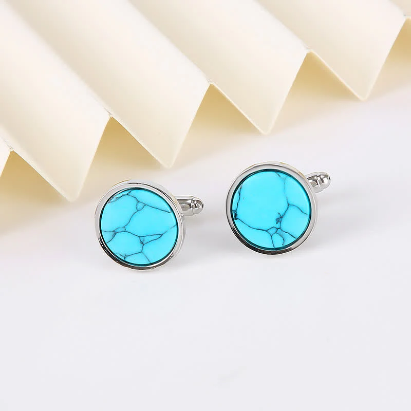 Men's Marble Stone Pattern Business Cufflinks - Image 3