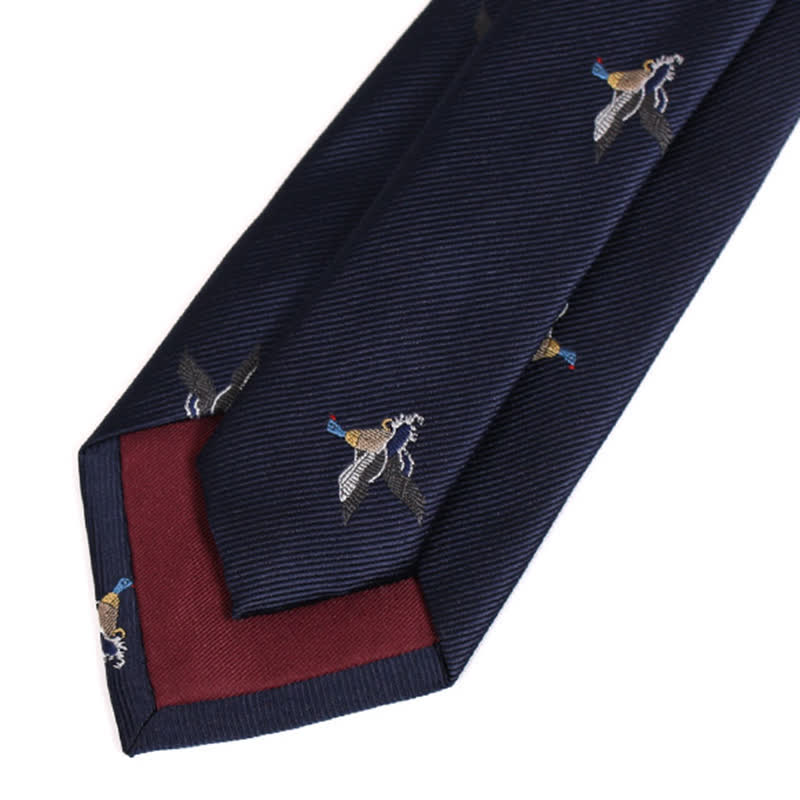 Men's MidnightBlue Flying Ducks Necktie - Image 4