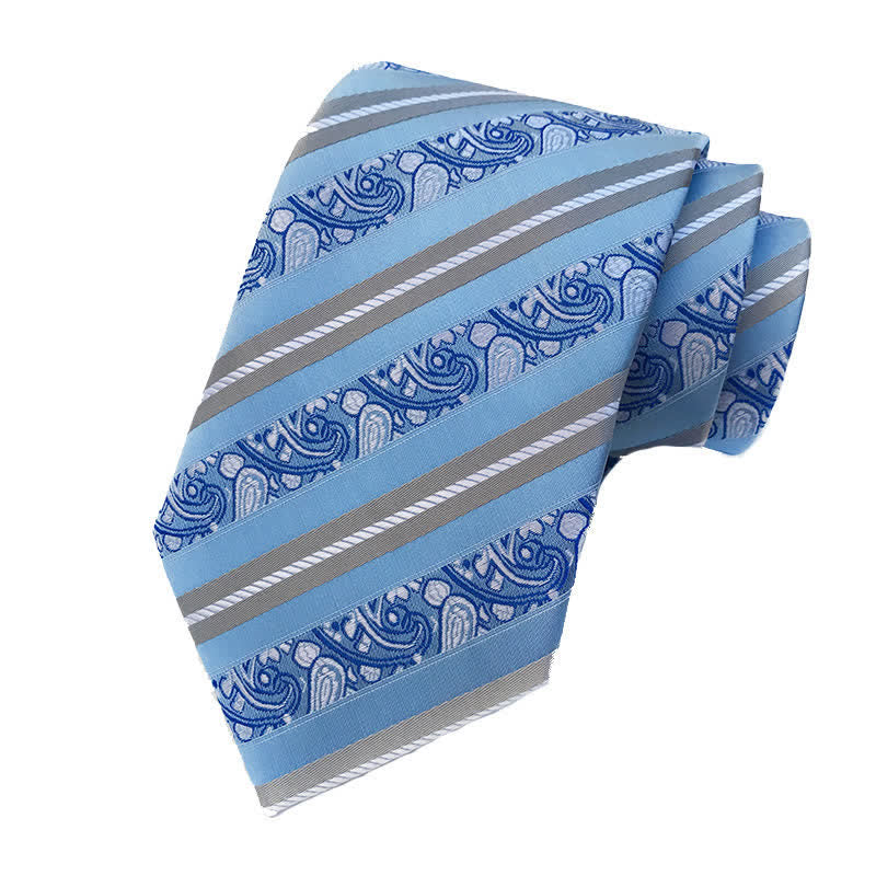 Men's Mix Paisley Striped Necktie - Image 4