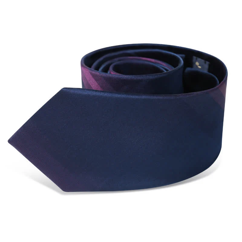 Men's Mulberry Silk Gradient Purple Necktie - Image 4
