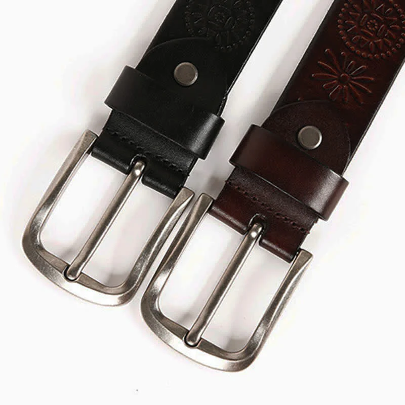 Men's Multicolour Button Rivet Studded Leather Belt - Image 9