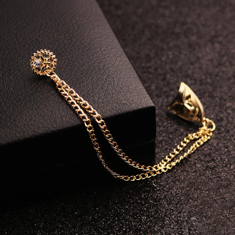 Men's Mysterious Mask Tassel Brooch - Image 3