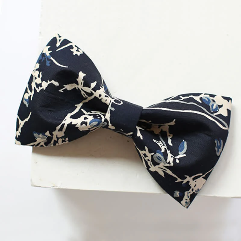 Men's Navy Blue & White Graffiti Bow Tie - Image 3
