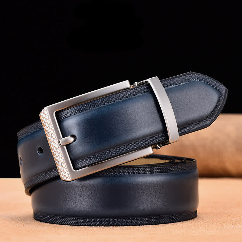 Men's Noble Black and Silver Buckle Leather Belt - Image 11