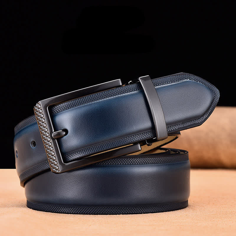 Men's Noble Black and Silver Buckle Leather Belt - Image 7