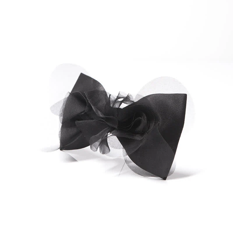 Men's Noble Classic Black Organza Bow Tie - Image 4
