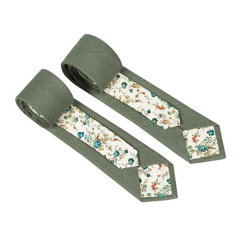 Men's Novel Plaid Floral Patchwork Necktie - Image 21