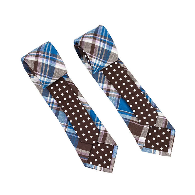 Men's Novel Plaid Floral Patchwork Necktie - Image 32