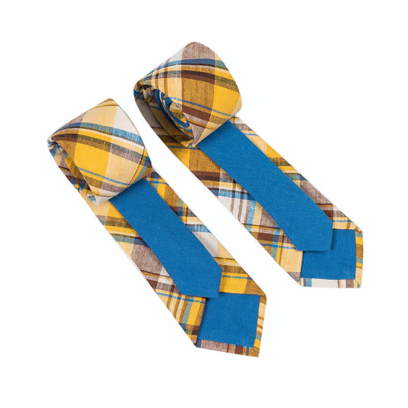 Men's Novel Plaid Floral Patchwork Necktie - Image 33