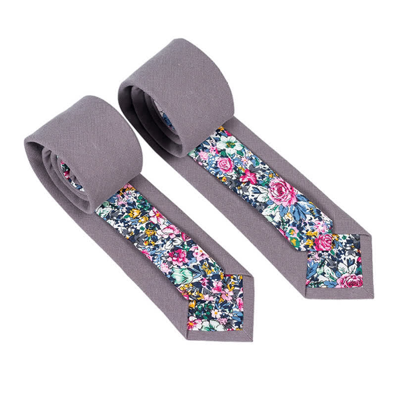 Men's Novel Plaid Floral Patchwork Necktie - Image 6