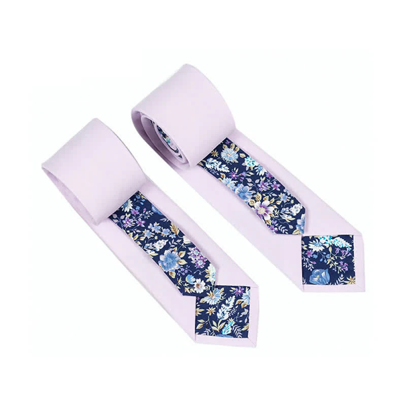 Men's Novel Plaid Floral Patchwork Necktie - Image 8