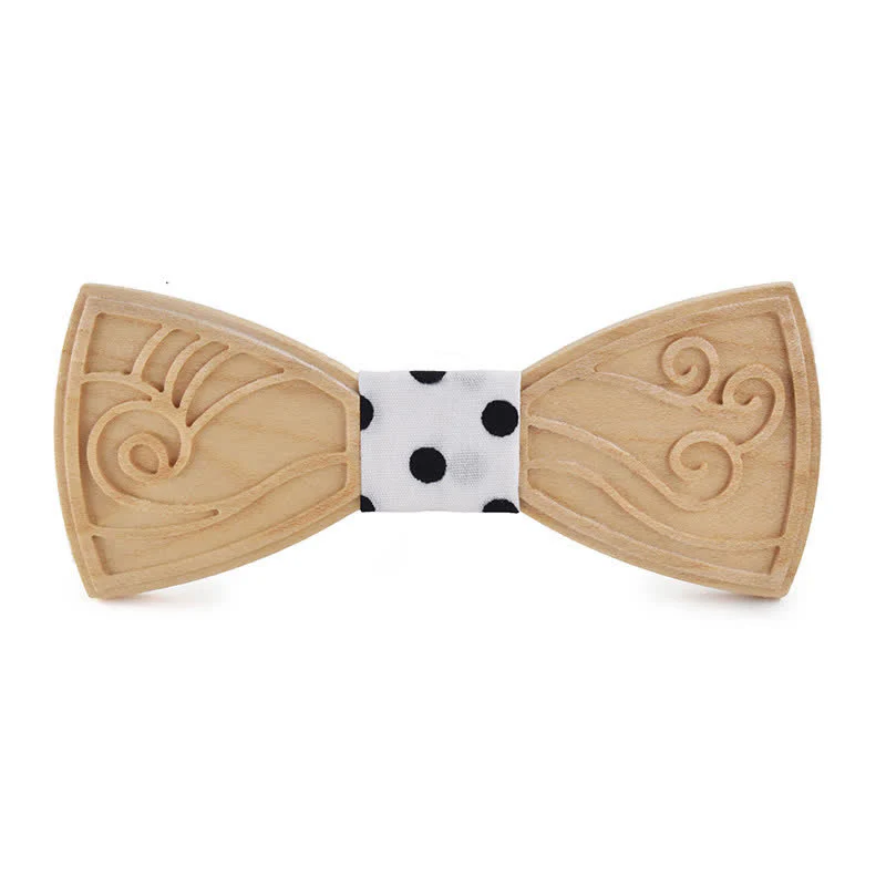 Men's Novelty Music Engraving Wooden Bow Tie - Image 21
