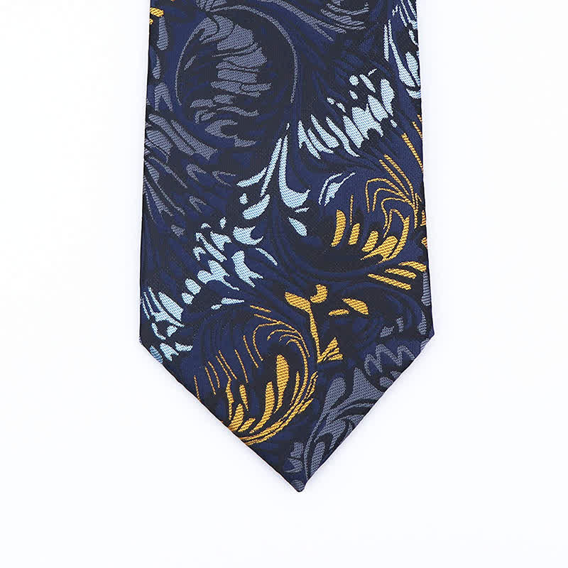 Men's Novelty Paisley Striped Flower Necktie - Image 4